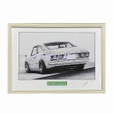 TOYOTA トヨタ 27トレノ リア 鉛筆画 イラスト 名車 旧車 ノスタルジックカー 車 鉛筆 インテリア 絵画 絵 A4サイズ 額付き 小松雄一 車好き ...