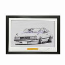 TOYOTA トヨタコロナ T140 ハードトップ 鉛筆画 名車 旧車 ノスタルジックカー イラスト 絵画 デッサン 絵 A4サイズ 230mmX318mm 額...