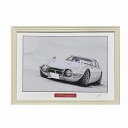 TOYOTAトヨタ 2000GT 前期 フロント 鉛筆画 名車 旧車 ノスタルジックカー イラスト 絵画 デッサン 絵 A4サイズ 額付き 作者直筆サイン入り 車好き 男性 向け バースデー 父の日 定年 退職祝い ギフト バレンタインデー プレゼント にも最適 全国送料無料
