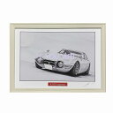 TOYOTAトヨタ 2000GT 前期 フロント 鉛筆画　名車　旧車　ノスタルジックカー　イラスト 絵画 デッサン 絵　A4サイズ 額付き 作者直筆サイン入り 車好き 男性 向け バースデー 父の日 定年 退職祝い ギフト バレンタインデー プレゼント にも最適　全国送料無料 その1