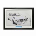 TOYOTA トヨタ コロナ マーク2 GSS 鉛筆画 名車 旧車 ノスタルジックカー イラスト 絵画 デッサン 絵 A4サイズ 230mmX318mm 額付き...