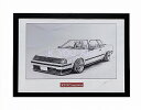 TOYOTA AA63セリカGT-R ブラックマスク 鉛筆画 イラスト 名車 旧車 ノスタルジックカー 車 鉛筆 インテリア 絵画 絵 A4サイズ 額付き 小...