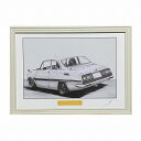イスズ ベレットGT-R 鉛筆画 名車 旧車 ノスタルジックカー イラスト 絵画 デッサン 絵 A4サイズ 230mmX318mm 額付き 作者直筆サイン入り ...