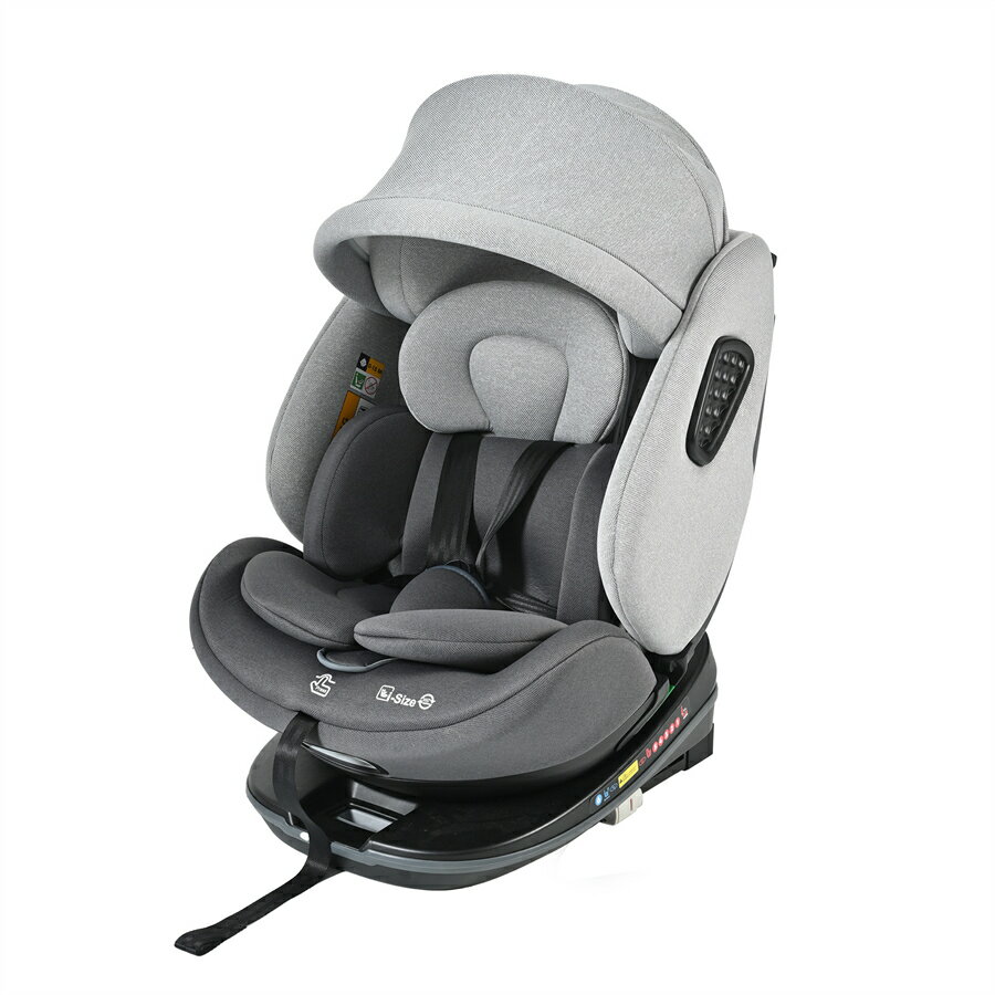 チャイルドシート 安全基準R129 360°回転式 ISOFIX ハーフカバーキャノピ 0歳頃~12歳頃まで 40〜150cm ジュニアシート 調節可能 洗える キャノピー付き ベビーシート 出産祝い 車 トップテザー