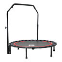 【マラソン限定10%OFF】補助手すり付き トランポリン 耐荷重110kg 102cm ゴム ダイエット器具 折りたたみ おもちゃ エクササイズ フィットネス 室内運動 あそび 家庭用 子供用 大人用 有酸素運動