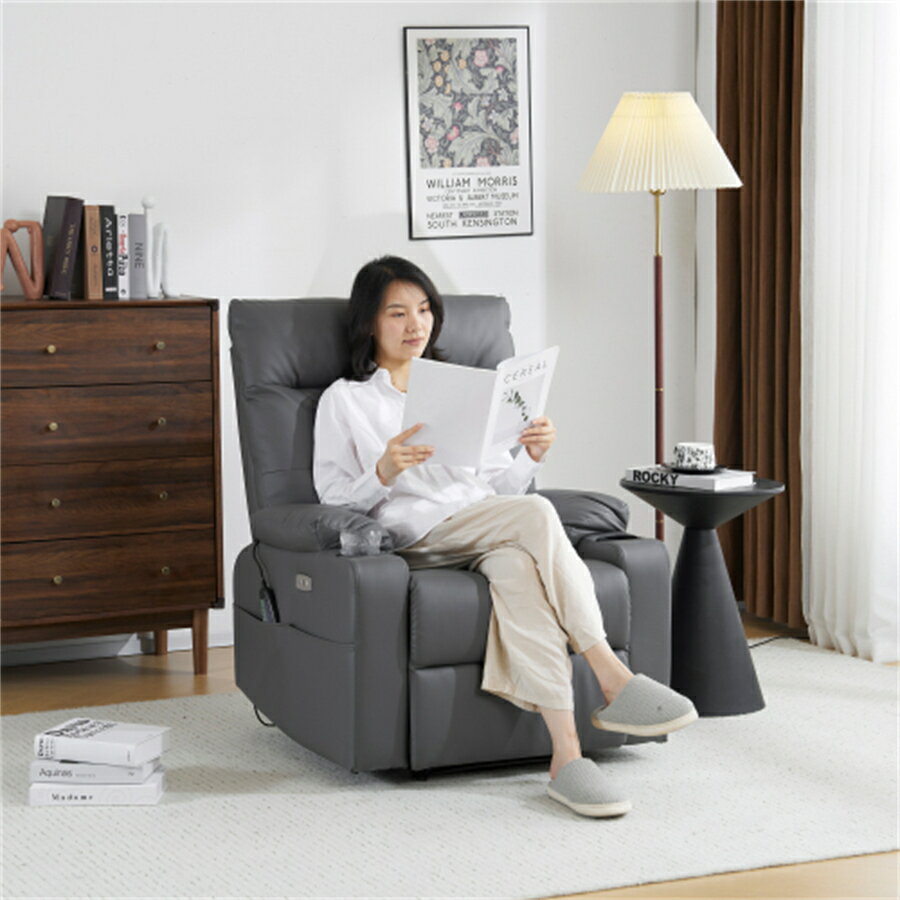 【15％OFF★時間限定】リクライニングソファー 電動 リクライニングソファ 振動機能付き オットマン一体型 1人掛け USBポート付き 電動ソファ モーションソファー 耐圧分散 電動ソファー スマホ充電可 リクライニングチェア