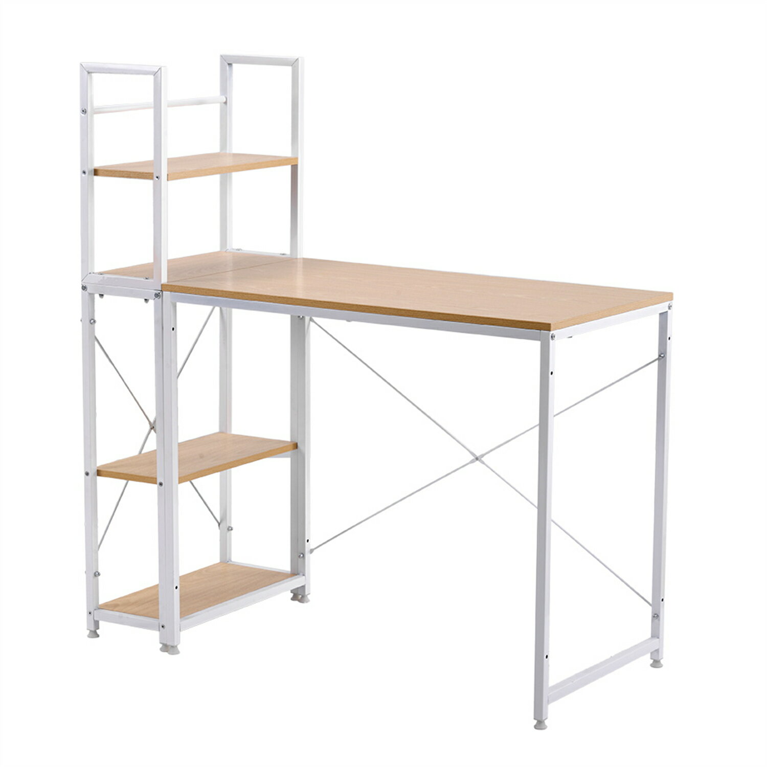 【15％OFF★48H限定】【オフィスチェア+パソコンデスク セット】【ナチュラル】パソコンデスク ラック付..