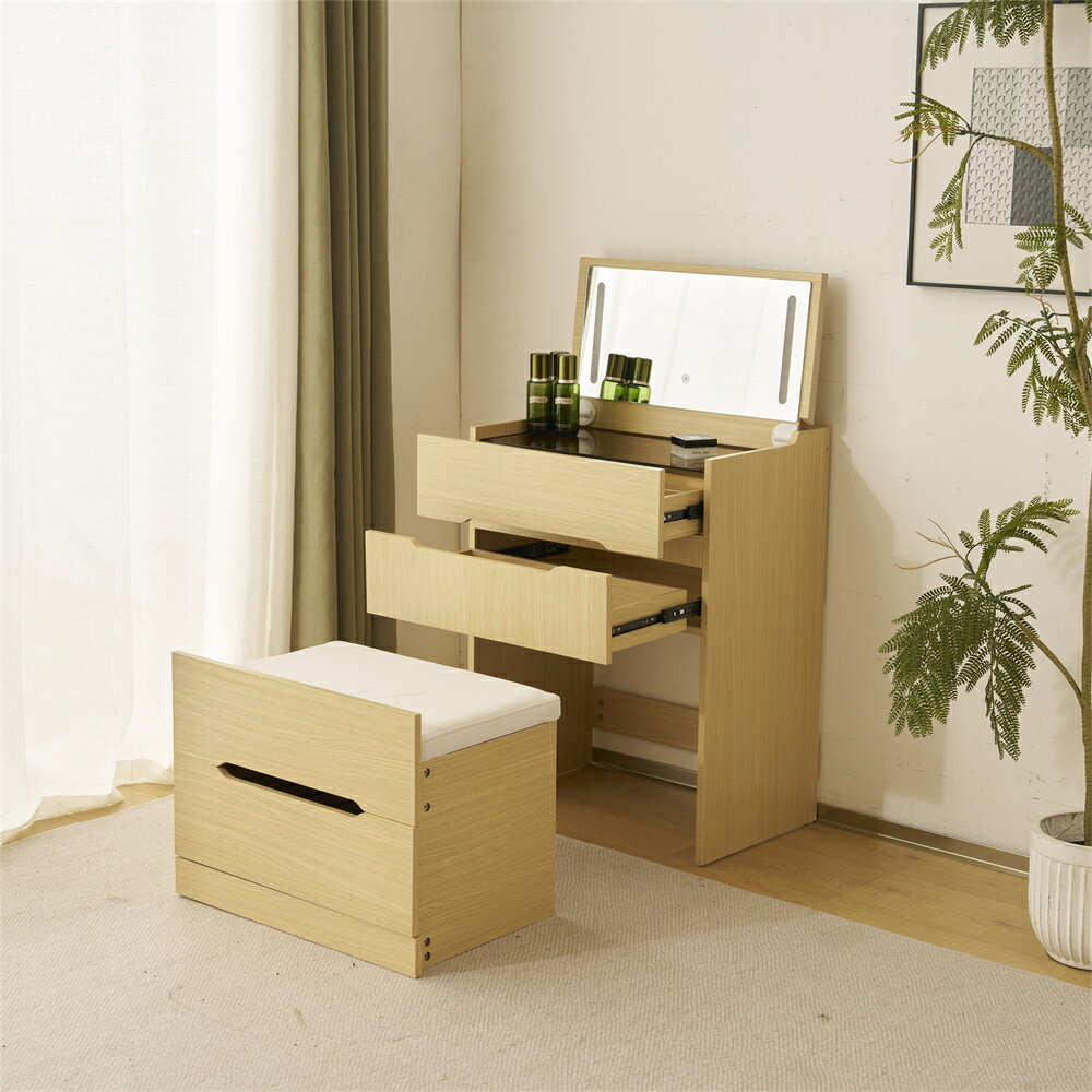 ドレッサー 化粧台 ドレッサーセット 3色調節 鏡台 LEDミラー コンパクト 引き出し付き デスク スツール付き 収納 可愛い おしゃれ メイク台 化粧台 収納 化粧テーブル 収納付き 椅子付き 一人暮らし 人気