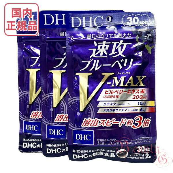 お得3点セット DHC 速攻ブルーベリー V-MAX 30日分 (60粒入り)×3 賞味期限2026年10月以降 健康食品【国内正規品・ネコポス送料無料】