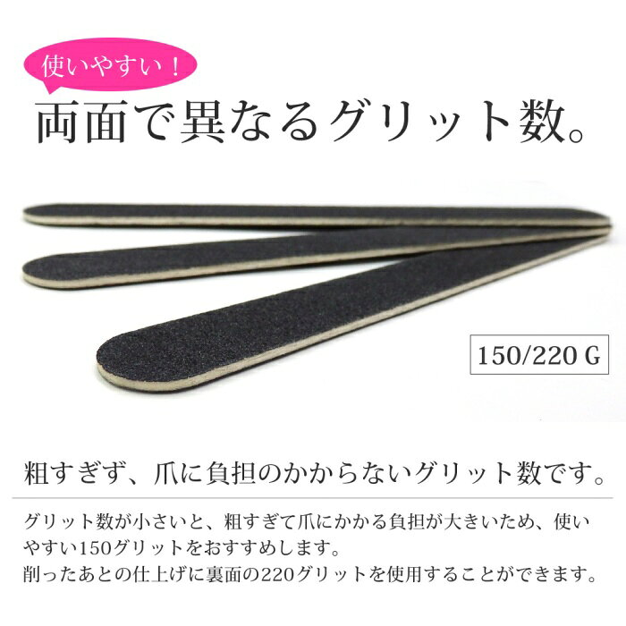 美RyOKU 輸入雑貨 子供ドレス専門の両面使えて爪への負担が少ない！ エメリーボード 150 220 ブラックファイル｜アングル2