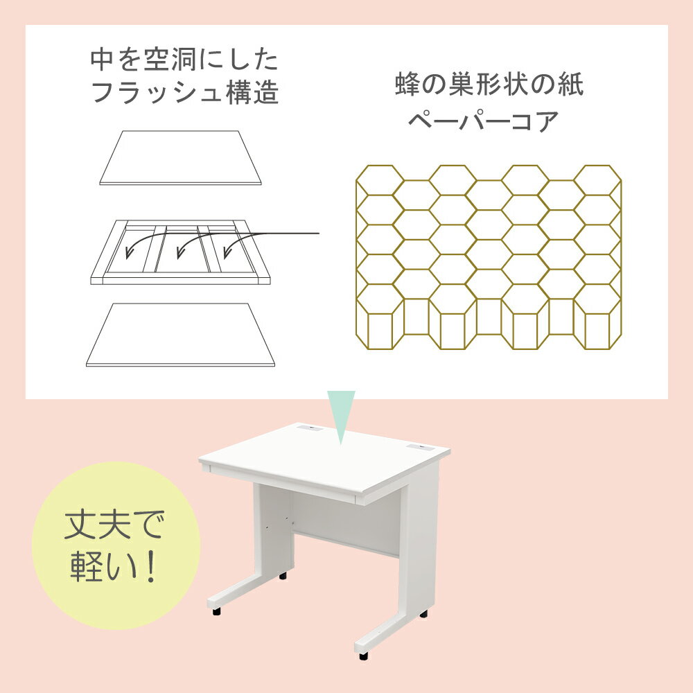 オフィスデスク デスク 奥行70cm 幅80cm 高さ72cm ホワイト ブラック テレワーク 在宅ワーク 在宅勤務 事務机 平机 机 事務デスク 引き出し 収納 A4 おしゃれ ワークデスク ケーブル収納 配線 オフィス 家具 法人用 事務所 AD-0870-WHBK 3