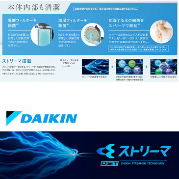 Daikin(ダイキン) 加湿ストリーマ空気清浄機　ACK55W-W　色：ホワイト 1台　ワイヤレスリモコン付　9.5kg 2020年モデル 適用床面積の目安：〜25畳（〜41m2）8畳を清浄する目安11分