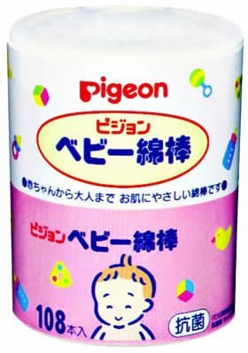 商品説明 「ピジョン ベビ-綿棒 108本入」は、お肌にやさしいベビー綿棒です。赤ちゃんはもちろん、大人の方にもお使いいただけます。抗菌仕様。【ご注文前に確認ください】ご注文数量を多くいただいた場合、複数梱包となることがございます。その場合の送料は【送料単価×梱包数】を頂戴しております。また、「発送目安：約3-5営業日」とご案内しておりますが、こちらより遅れることがございます。予めご了承くださいませ。※税込5,500円以上ご購入いただいた場合の送料無料サービスは1梱包のみです。複数梱包になってしまう場合、数量に応じ送料を頂戴します。