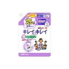 商品説明 「キレイキレイ 薬用泡ハンドソープ フローラルソープの香り つめかえ用 大型サイズ 450ml」は、きめ細かな泡が汚れをすみずみまでキャッチ、しっかりと落とす薬用泡ハンドソープです。殺菌成分配合できちんと殺菌し、バイ菌から手肌を守...