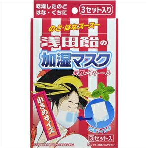 原田産業 浅田飴の加湿マスク 天然メントール 小さめサイズ 3セット入り