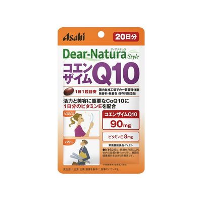 商品説明 「ディアナチュラスタイル コエンザイムQ10 20粒」は、ビタミンEの栄養機能食品です。コエンザイムQ10に1日分のビタミンEを配合しています。毎日の健康と美容にお役立て下さい。無香料・無着色、保存料無添加です。栄養機能食品。 栄養機能 ●ビタミンEは、抗酸化作用により、体内の脂質を酸化から守り、細胞の健康維持を助ける栄養素です。 栄養素等表示基準値に占める割合 ●ビタミンE：100% 摂取方法 1日1粒を目安に、水またはお湯とともにお召し上がりください。 摂取上の注意 ●本品は、多量摂取により疾病が治癒したり、より健康が増進するものではありません。 ●1日の摂取目安量を守ってください。 ●体調や体質によりまれに身体に合わない場合や、発疹などのアレルギー症状が出る場合があります。その場合は使用を中止してください。 ●原材料名をご確認の上、食物アレルギーのある方はお召し上がりにならないでください。 ●妊娠・授乳中の方、小児の使用はさけてください。 ●治療を受けている方、お薬を服用中の方は、医師にご相談の上、お召し上がりください。 ●小児の手の届かないところに置いてください。 ●保管環境によってはカプセルが付着することがありますが、品質に問題ありません。 ●開封後はお早めにお召し上がりください。 ●品質保持のため、開封後は開封口のチャックをしっかり閉めて保管してください。 ●本品は、特定保健用食品と異なり、消費者庁長官による個別審査を受けたものではありません。 ご注意 食生活は、主食、主菜、副菜を基本に、食事のバランスを。 保存方法 直射日光をさけ、湿気の少ない場所に保管してください。 お問い合わせ先 アサヒフードアンドヘルスケア株式会社 お客様相談室 フリーダイヤル：0120-630611 受付時間：10：00-17：00(土・日・祝日を除きます。) 「ご利用上の注意点」 ○着日指定は出来ません。(システム上、選択肢する事は出来ますが) ○発送した荷物の所在追跡はできません。 ○発送してから投函まで、通常は2〜3日のお届けになります。 　なお、状況により、多少お時間を頂く場合がございます。 　あくまで目安としてお考え下さい。 ○投函後、紛失、盗難、破損した場合の保証は行いません。 ○配送の性質上、商品の外箱が変形や破損する可能性があります。 　不良として扱いません。 上記予めご承知置き下さい。 「メール便不可になるケース」 以下の場合は承ることができません。 ○支払い方法が代金引換、後払い。 ⇒配達の完了が、手渡しではなく投函になる為。 ○通常便の同梱商品がある。 ⇒宅配便での配送になる為。 ○ご購入額が10,800円(税込)以上の場合。 ⇒送料無料サービスの対象につき、宅配便での配送になる為。【ご注文前に確認ください】ご注文数量を多くいただいた場合、複数梱包となることがございます。その場合の送料は【送料単価×梱包数】を頂戴しております。また、「発送目安：約3-5営業日」とご案内しておりますが、こちらより遅れることがございます。予めご了承くださいませ。※税込5,500円以上ご購入いただいた場合の送料無料サービスは1梱包のみです。複数梱包になってしまう場合、数量に応じ送料を頂戴します。