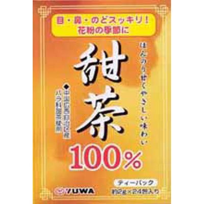 商品説明 ○目・鼻・のどスッキリ！花粉の季節に ○ほんのり甘くやさしい味わい 表示成分 ＜原材料＞ 甜茶 用法・用量/使用方法 ＜飲み方＞ ○カップにティーパック1包を入れて熱湯を注いでお好みの濃さが出るまで蒸してください。 ○ティーポットや急須を使用される場合は、ティーポットや急須にティーパック1包を入れて1分程度蒸らしてからお飲み下さい。又煮出す場合は、やかんに約1〜2Lのお湯を沸騰させ、ティーパック1包を入れて2〜3分煮出して下さい。 メーカーコメント ○本品は、中国広西自治区の桂林奥地500〜1200mの山岳地帯で収穫されるバラ科甜茶を100％使用しています。 ○砂糖を使用せず自然な甘味料です。 ○目や鼻、のどをスッキリさせたい方にオススメします。【ご注文前に確認ください】ご注文数量を多くいただいた場合、複数梱包となることがございます。その場合の送料は【送料単価×梱包数】を頂戴しております。また、「発送目安：約3-5営業日」とご案内しておりますが、こちらより遅れることがございます。予めご了承くださいませ。※税込5,500円以上ご購入いただいた場合の送料無料サービスは1梱包のみです。複数梱包になってしまう場合、数量に応じ送料を頂戴します。