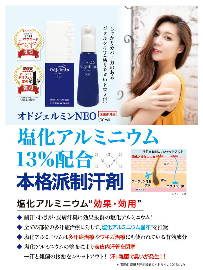 【医薬部外品】オドジェルミンNEO トライアル 1ml 2個　制汗剤【男女兼用】【オドレミンと有効成分が同じ】【定形外送料無料】