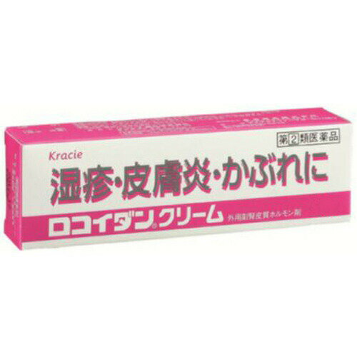 商品説明 「ロコイダンクリーム 7g」は、成分である酪酸ヒドロコルチゾンは、すぐれた抗炎症作用をもつ副腎皮質ホルモンで、皮膚の炎症を抑え、腫れ、かゆみなどをとりさるクリームタイプの皮膚の薬です。また、湿疹、皮膚炎、かゆみ、かぶれ、虫さされ、じんましん、あせもに効果があります。医薬品。 ▼使用上の注意▼ ●してはいけないこと (守らないと現在の症状が悪化したり、副作用が起こりやすくなります) 次の部位には使用しないでください 水痘、水虫・たむしなど又は化膿している患部 ●相談すること 1.次の人は使用前に医師又は薬剤師に相談してください (1)医師の治療を受けている人 (2)本人又は家族がアレルギー体質の人 (3)今までに薬や化粧品などによるアレルギー症状(たとえば発疹・発赤、かゆみ、かぶれなど)を起こしたことがある人 (4)患部が広範囲の人 (5)湿潤やただれのひどい人 (6)深い傷やひどいやけどの人 2.次の場合は、直ちに使用を中止し、この文書を持って医師又は薬剤師に相談してください (1)使用後、次の症状があらわれた場合 関係部位：症状 皮ふ：発疹・発赤、かゆみ、水虫・たむしなどの白癬菌、にきび、化膿症状、持続的な刺激感 (2)5-6日間使用しても症状がよくならない場合、又は、本剤の使用により症状が悪化した場合 効能 湿疹、皮膚炎、かぶれ、かゆみ、虫さされ、じんましん、あせも 用法・用量 1日数回、適量を患部に塗布する。 ※※用法・用量に関連する注意※※ (1)定められた用法を守ってください。 (2)小児に使用させる場合には、保護者の指導監督のもとに使用させてください。 (3)目に入らないよう注意してください。万一目に入った場合には、すぐに水又はぬるま湯で洗ってください。なお、症状が重い場合には、眼科医の診療をうけてください。 (4)本剤は外用にのみ使用し、内服しないでください。 成分 本品100g中 ヒドロコルチゾン酪酸エステル：50mg 添加物として、無水クエン酸、クエン酸ナトリウム水和物、パラベン、セタノール、流動パラフィン、ポリオキシエチレンセチルエーテル、ワセリンを含有する。 保管および取扱い上の注意 (1)直射日光の当たらない湿気の少ない涼しい所に密栓して保管してください。 (2)小児の手の届かない所に保管してください。 (3)他の容器に入れ替えないでください。(誤用の原因になったり品質が変わります) (4)本剤の使用期限は、外箱およびチューブに記載してありますので、使用期限のすぎた商品は使用しないでください。 (5)この文書は、本剤をご使用の際に必要な注意事項などが記載されていますので、チューブと一緒に箱に入れて保管してください。 ●チューブ穴の開け方 キャップを逆さにして、キャップの突起部をチューブ先端部に強く押しつけて開口してください。 お問い合わせ先 本剤について、何かお気づきの点がございましたら、お買い求めのお店又は下記までご連絡いただきますようお願い申し上げます。 クラシエ薬品株式会社 お客様相談窓口 03(5446)3334 受付時間 10：00-17：00(土、日、祝日を除く) ●発売元 クラシエ薬品株式会社 東京都港区海岸3-20-20(108-8080) ●製造販売元 鳥居薬品株式会社 東京都中央区日本橋本町3-4-1(103-8439) リスク区分等：第(2)類医薬品使用期限：使用期限まで1年以上あるものをお送りします。※元々1年未満の商品やページに記載のあるものは上記の限りではありません。【ご注文前に確認ください】ご注文数量を多くいただいた場合、複数梱包となることがございます。その場合の送料は【送料単価×梱包数】を頂戴しております。また、「発送目安：約3-5営業日」とご案内しておりますが、こちらより遅れることがございます。予めご了承くださいませ。※税込5,500円以上ご購入いただいた場合の送料無料サービスは1梱包のみです。複数梱包になってしまう場合、数量に応じ送料を頂戴します。