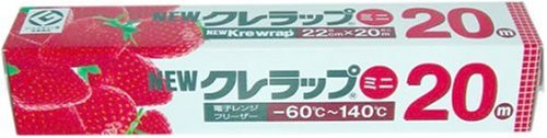 「NEWクレラップ ミニ 22cm*20m」は、使いやすいラップ(キッチンラップ)です。手首を内側にクルッと回すだけでワンタッチラッピングできます。 フリーザー(耐冷温度-60度)から電子レンジ(耐熱温度140度)まで使用できます。ミニサイズ。【ご注文前に確認ください】ご注文数量を多くいただいた場合、複数梱包となることがございます。その場合の送料は【送料単価×梱包数】を頂戴しております。また、「発送目安：約3-5営業日」とご案内しておりますが、こちらより遅れることがございます。予めご了承くださいませ。※税込5,500円以上ご購入いただいた場合の送料無料サービスは1梱包のみです。複数梱包になってしまう場合、数量に応じ送料を頂戴します。