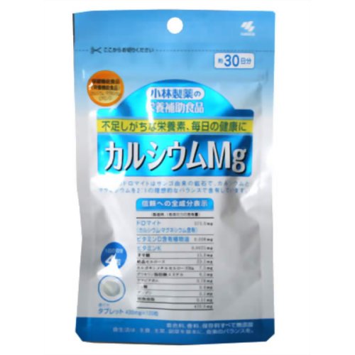 【商品説明】 「小林製薬の栄養補助食品 カルシウムMg 120粒」は、カルシウム、マグネシウム、ビタミンDの栄養機能食品です。カルシウムとマグネシウムを2：1で含有する海洋生物由来のドロマイトが主成分。1日4粒で、カルシウム300mg(牛乳約300cc相当)が摂れます。1粒にカルシウム 75mg、マグネシウム37.5mg、ビタミンD 0.93μgを含有しています。【広告文責】株式会社ミサワ薬局 TEL：03-6662-6650【メーカー、製造元、輸入元、販売元】小林製薬株式会社【商品区分】健康食品【ご注文前に確認ください】ご注文数量を多くいただいた場合、複数梱包となることがございます。その場合の送料は【送料単価×梱包数】を頂戴しております。また、「発送目安：約3-5営業日」とご案内しておりますが、こちらより遅れることがございます。予めご了承くださいませ。※税込5,500円以上ご購入いただいた場合の送料無料サービスは1梱包のみです。複数梱包になってしまう場合、数量に応じ送料を頂戴します。