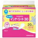 商品説明 「ネピア インナーシート30 20枚入」は、わずか2.5mmの薄さでも安心の吸収力、装着時にも目立たない自然なつけ心地の尿もれ用シート・パッドです。後部まで優しく包み込むロングサイズ。オリモノシートに近い大きさ。軽度のモレをサッと吸収します。 素材 ・表面材：ポリオフレフィン系不織布 ・吸水材：吸収紙/高分子吸水材 ・防水材：ポリエチレンフィルム ・結合材：ホットメルト粘着剤 ・止着材：剥離紙、スチレン/ブタジエンなど 使用上の注意 ・汚れたパッドは早く取り替えて下さい。 ・テープは直接お肌につけないで下さい。 *生理用ナプキンではありません。経血の吸収には不向きです。 使用後の処理 ・汚れた部分を内側にして丸めて、不衛生にならないように処理して下さい。 ・水に溶けません。パッド、外装フィルム、剥離紙はトイレに流さないで下さい。 ・処理の方法は、お住まいの地域のルールに従って下さい。【ご注文前に確認ください】ご注文数量を多くいただいた場合、複数梱包となることがございます。その場合の送料は【送料単価×梱包数】を頂戴しております。また、「発送目安：約3-5営業日」とご案内しておりますが、こちらより遅れることがございます。予めご了承くださいませ。※税込5,500円以上ご購入いただいた場合の送料無料サービスは1梱包のみです。複数梱包になってしまう場合、数量に応じ送料を頂戴します。