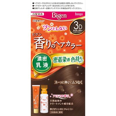 【医薬部外品】ビゲン 香りのヘアカラー 乳液　3D落ち着いた明るいライトブラウン