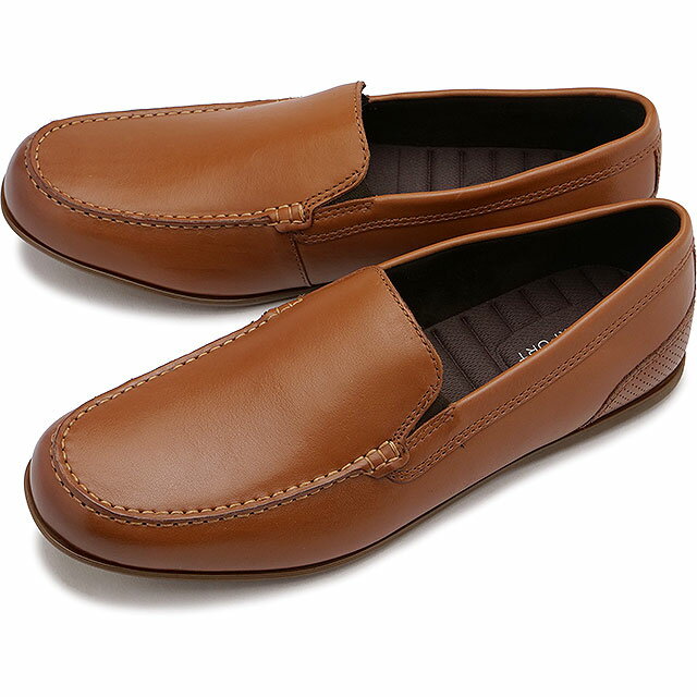 樂天商城 - 【最大100%ポイントバック】ロックポート ROCKPORT メンズ スリッポン マルコム スリップオン [CJ2276] Malcom Slip On レザーシューズ カジュアル靴 TAN ブラウン系 正規取扱店【cp】