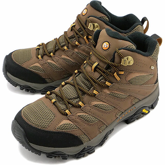 樂天商城 - 【最大100%ポイントバック】メレル MERRELL モアブ3 シンセティック ミッド ゴアテックス ワイドワイズ メンズ トレッキングシューズ [J500253W SS22] M MOAB 3 SYNTHETIC MID GORE-TEX WIDE WITH スニーカー 防水 幅広 EARTH 茶 ブラウン系 正規取扱店【cp】