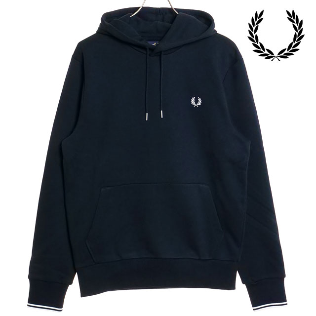 【最大100 ポイントバック】フレッドペリー FRED PERRY メンズ ティップド フーデッドスウェットシャツ M2643-248 FW23 フレッド ペリー FREDPERRY TIPPED HOODED SWEATSHIRT トップス プルオーバー パーカー NAVY 紺 ネイビー系 正規取扱店
