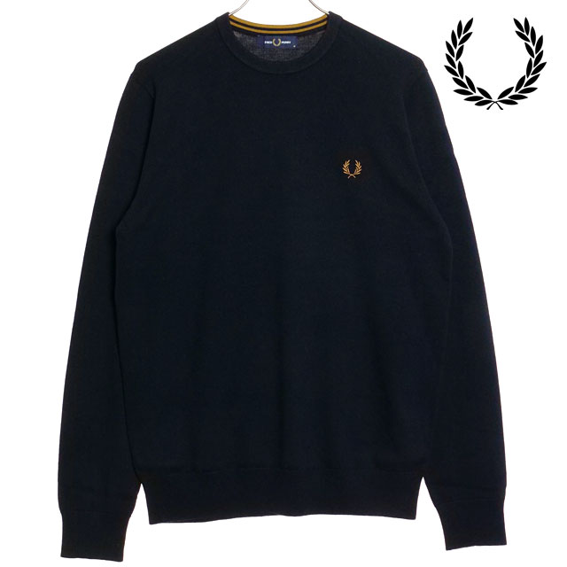 樂天商城 - 【最大100%ポイントバック】フレッドペリー FRED PERRY メンズ クラシック クルーネック ジャンパー [K9601-795]　フレッド・ペリー FREDPERRY CLASSIC CREW NECK JUMPER トップス ニット セーター NAVY 紺 ネイビー系 正規取扱店