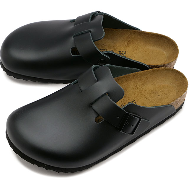 乐天商城 - 【最大100%ポイントバック】ビルケンシュトック BIRKENSTOCK ボストン ナチュラルレザー [60191/60193 FW23] Boston NL メンズ・レディース 靴 クロッグ サンダル Black 正規取扱店【cp】