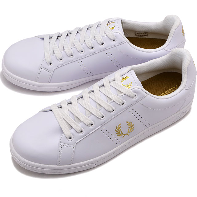 【最大100%ポイントバック】フレッドペリー FREDPERRY メンズ スニーカー B721レザー [B6312-T31 FW23Q4] B721 LEATHER 靴 ローカット WHITE/M.GOLD 正規取扱店