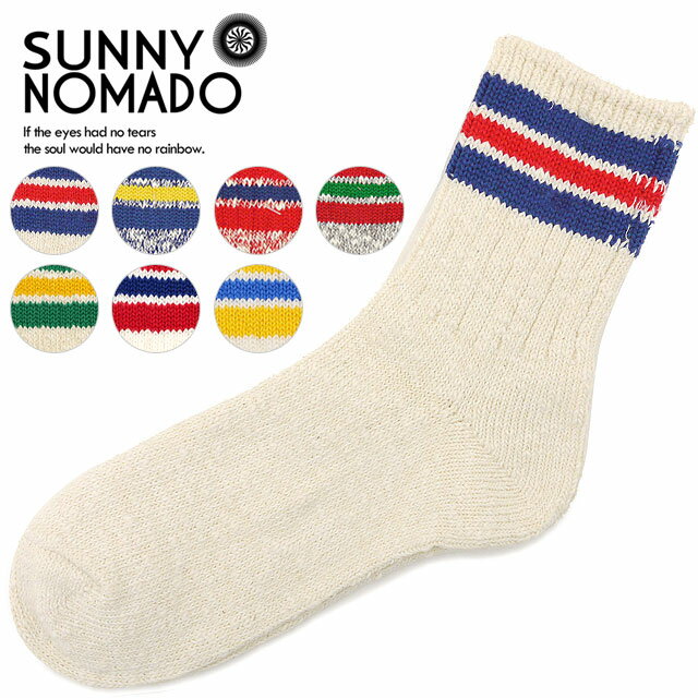 樂天商城 - 【最大100%ポイントバック】サニーノマド SUNNY NOMADO スラブネップ3本ライン ソックス [TMSO-004] メンズ・レディース 日本製奈良産 綿麻混 靴下【メール便可】 正規取扱店