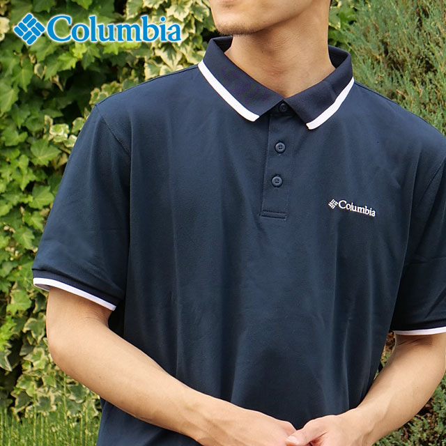 乐天商城 - 【20%OFF/SALE】コロンビア Columbia メンズ コーブドームビュートソリッドピケポロ [AE0412-464 SS23] COVE DOME BUTTE SOLID PIQUE POLO トップス ポロシャツ 半袖 吸湿速乾 UVケア Collegiate-Navy 紺 ネイビー系【メール便可】 正規取扱店【ts】【e】