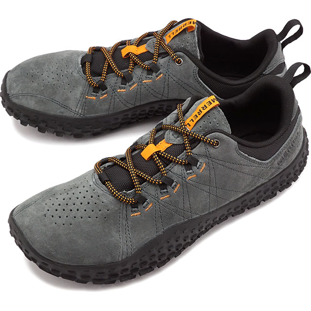 乐天商城 - 【最大100%ポイントバック】メレル MERRELL メンズ ラプトゥ M WRAPT [J036009 FW21] スエード ベアフット スニーカー トレイル アウトドア GRANITE グレー系【e】 正規取扱店