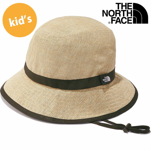 【最大100%ポイントバック】ザ・ノース・フェイス THE NORTH FACE キッズハイクハット [NNJ02308-BE SS23] Kids' HIKE Hat 男の子・女の子 TNF 子供用 麦わら帽子 ウォッシャブル ストローハット 速乾 ベージュ【メール便可】【e】 正規取扱店（楽天・mischief シューズ＆アパレル）