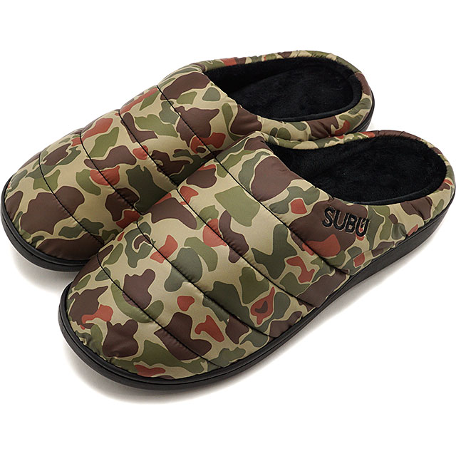 スブ SUBU 冬サンダル SUBU [FW21] メンズ・レディース 外履き・室内履き ルームシューズ 中綿スリッパ DUCK CAMO カモ柄