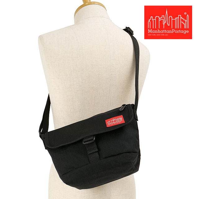 マンハッタンポーテージ Manhattan Portage ナイロンメッセンジャーバッグ フラップジッパーポケット  Nylon Messenger Bag Flap Zipper Pocket メンズ・レディース 鞄 ショルダーバッグ BLACK