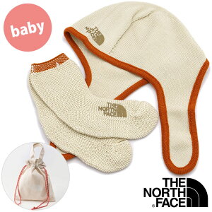 ザ ノースフェイス THE NORTH FACE キッズ ベビークレイドルコットンアクセサリーセット [NNB72203-SS FW22] Baby Cradle Cotton ACC Set TNF アウトドア ギフト お祝い 赤ちゃん ニット帽 レッグウォーマー 靴下 サンドストーン