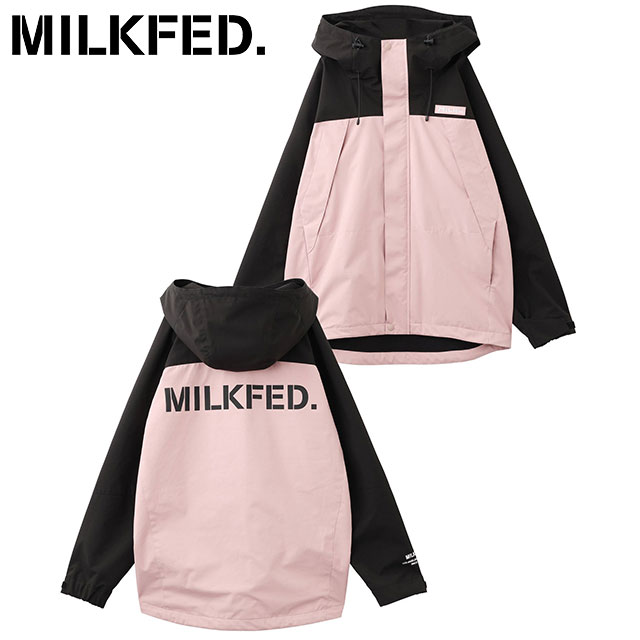 ミルクフェド MILKFED. レディース バックロゴ バイカラーマウンテンパーカー [103223021002 FW22] BACK LOGO BICOLOR MOUNTAIN PARKA アウター アウトドアジャケット マンパ LtPINK