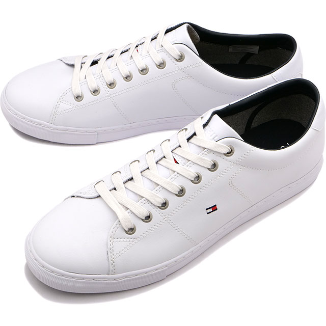 ں߸˸¤ۥȥߡҥե TOMMY HILFIGER  ˡ å󥷥쥶ˡ [FM02157-100 FW22] ESSENTIAL LEATHER SNEAKER WHITE  ۥ磻ȷϡts