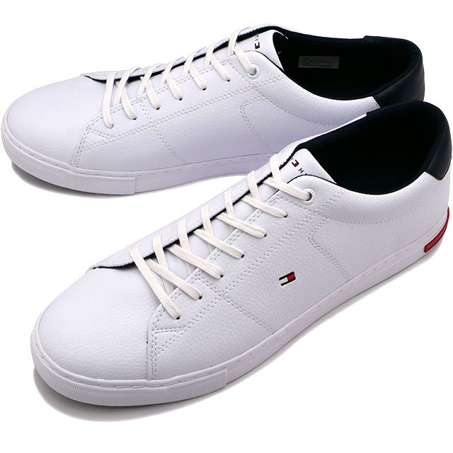 トミーヒルフィガー TOMMY HILFIGER メンズ スニーカー エッセンシャルレザーディテールバルカ  ESSENTIAL LEATHER DETAIL VULC WHITE 白 ホワイト系