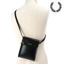 フレッドペリー FRED PERRY バーニッシュドレザー ポーチ  BURNISHED LEATHER POUCH メンズ・レディース ショルダーポーチ BLACK 黒 ブラック系