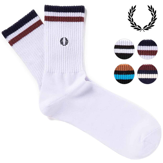 フレッドペリー 靴下 メンズ 【5/18は楽天カード＆エントリーで最大8倍】フレッドペリー FRED PERRY ティップド ショートソックス [F19998 FW23] TIPPED SHORT SOCKS メンズ・レディース 靴下 ギフト クルーソックス【メール便可】