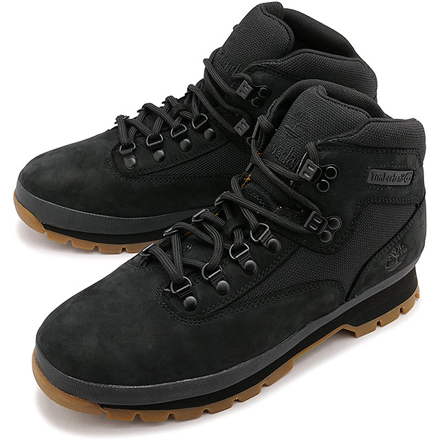 ティンバーランド Timberland メンズ ユーロハイカー ファブリック/レザー  Euro Hiker Fabric/Leather ハイキングブーツ ヌバック ブラック