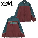 エックスガール X-girl レディース コントラストパイピングジャケット  CONTRAST PIPNG JACKET XGIRL アウター ブルゾン 2WAY BURGUNDY