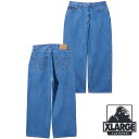 【20％クーポンあり】エクストララージ XLARGE メンズ LAステッチ ワイドレッグデニムパンツ [101233031015 FW23] LA STITCH WIDE LEG DENIM PANTS x-large エックスラージ ボトムス ロングパンツ LtINDIGO【e】