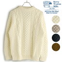 ケリーウーレンミルズ KERRY WOOLLEN MILLS メンズ アランケーブル クルーネックセーター  ARAN CABLE CREW NECK SWEATER トップス ニット 英国製