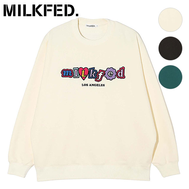 ミルクフェド MILKFED. レディース パッチ スウェットシャツ  PATCH SWEATSHIRT トップス クルーネック トレーナー 長袖